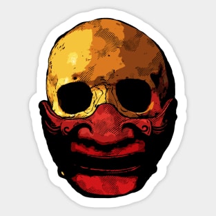 Skully Boy Samurai Half Mask Sticker